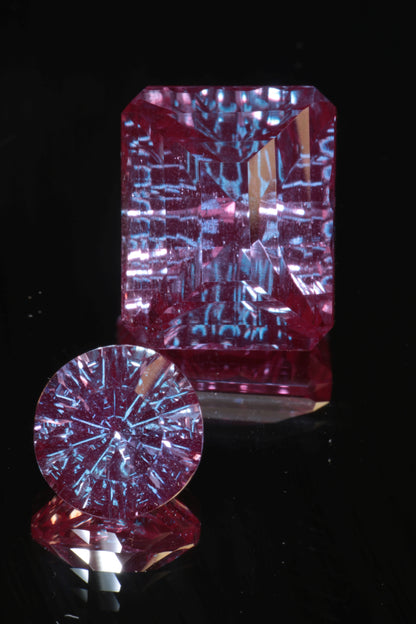 Fantasy Cut Laser Alexandrite Stones, Lab Created Red Glow Alexandrite