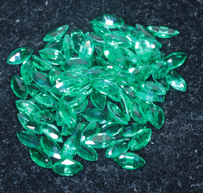 Lab Emerald Faceted Stones, Hydrothermal Emerald Gems