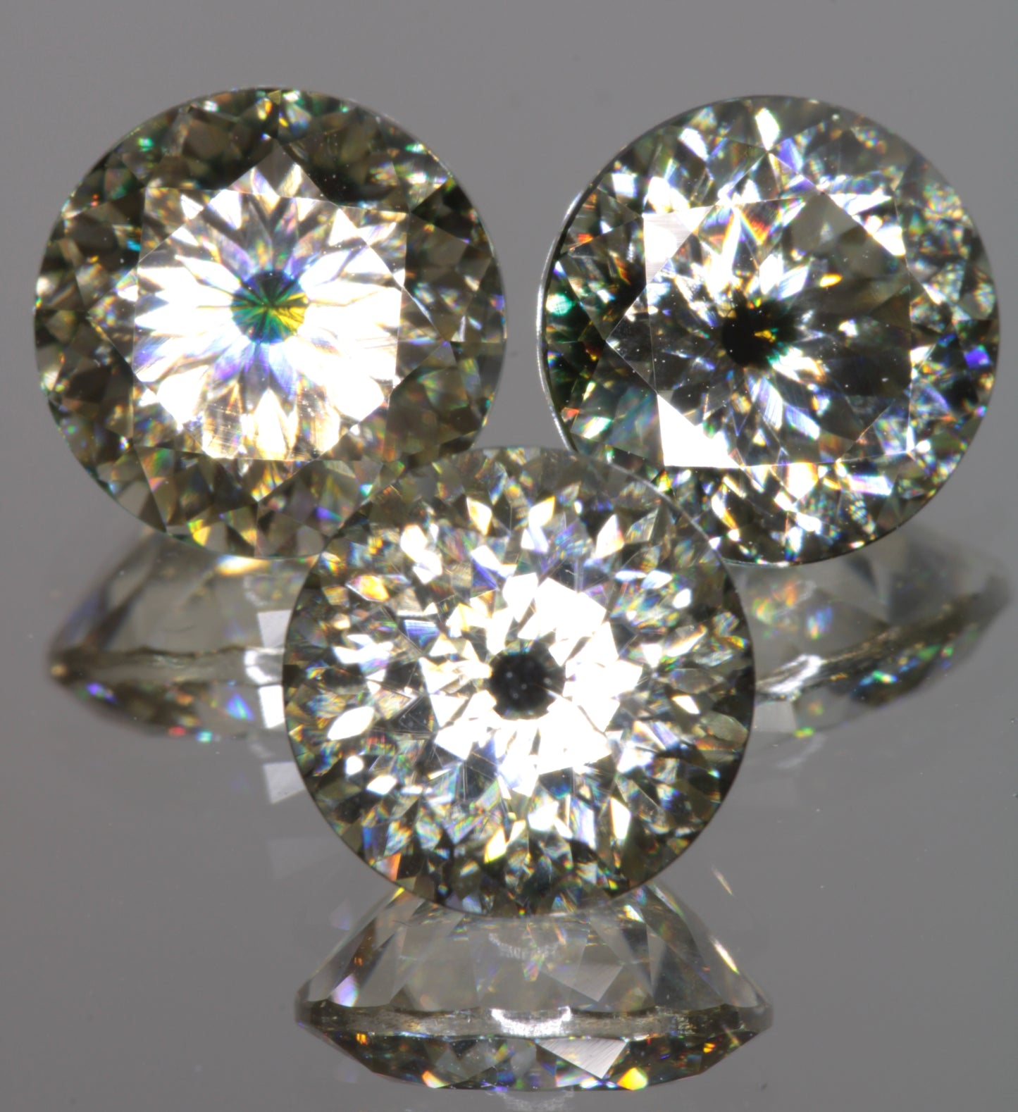 Moissanite Eyes, Loose Round Cut Bicolor Moissanites