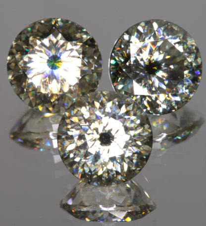 Moissanite Eyes, Loose Round Cut Bicolor Moissanites