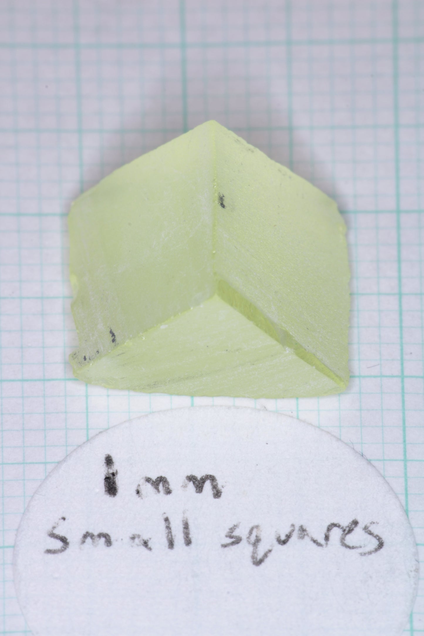 Ghost Garnet aka Pr:LuAG Lumogarnet Facet Rough Green with Orange Glow