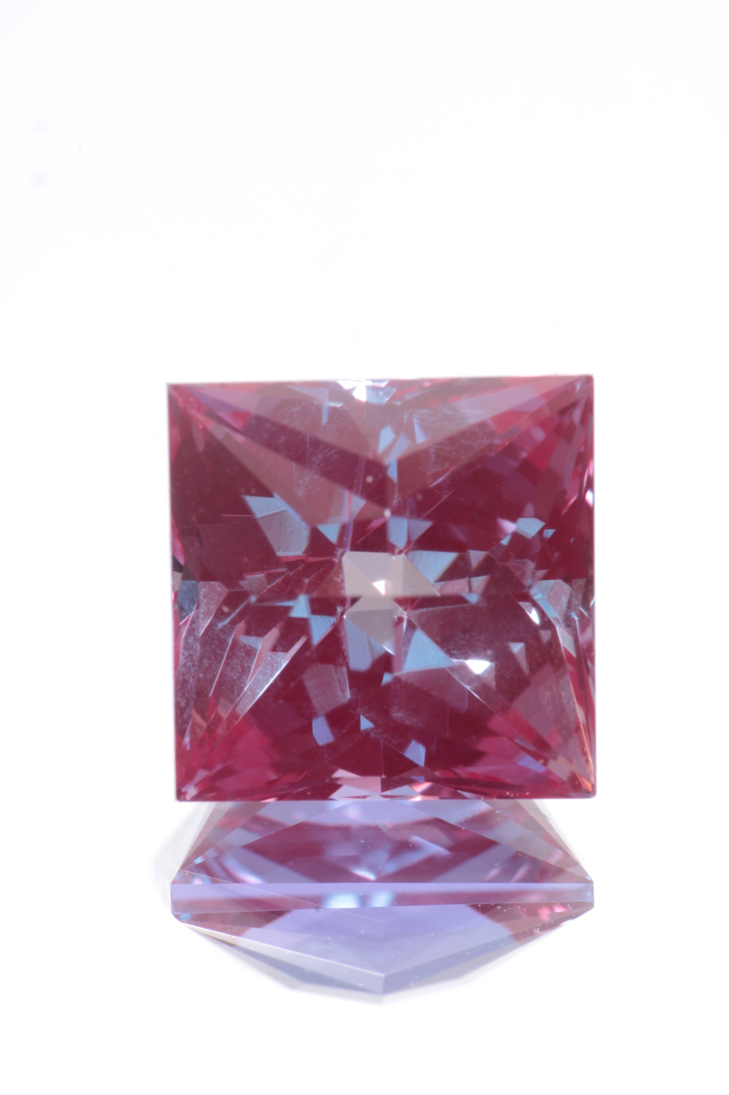 Laser Alexandrite Faceted Stones Lab Created, Red Glow Alexandrite