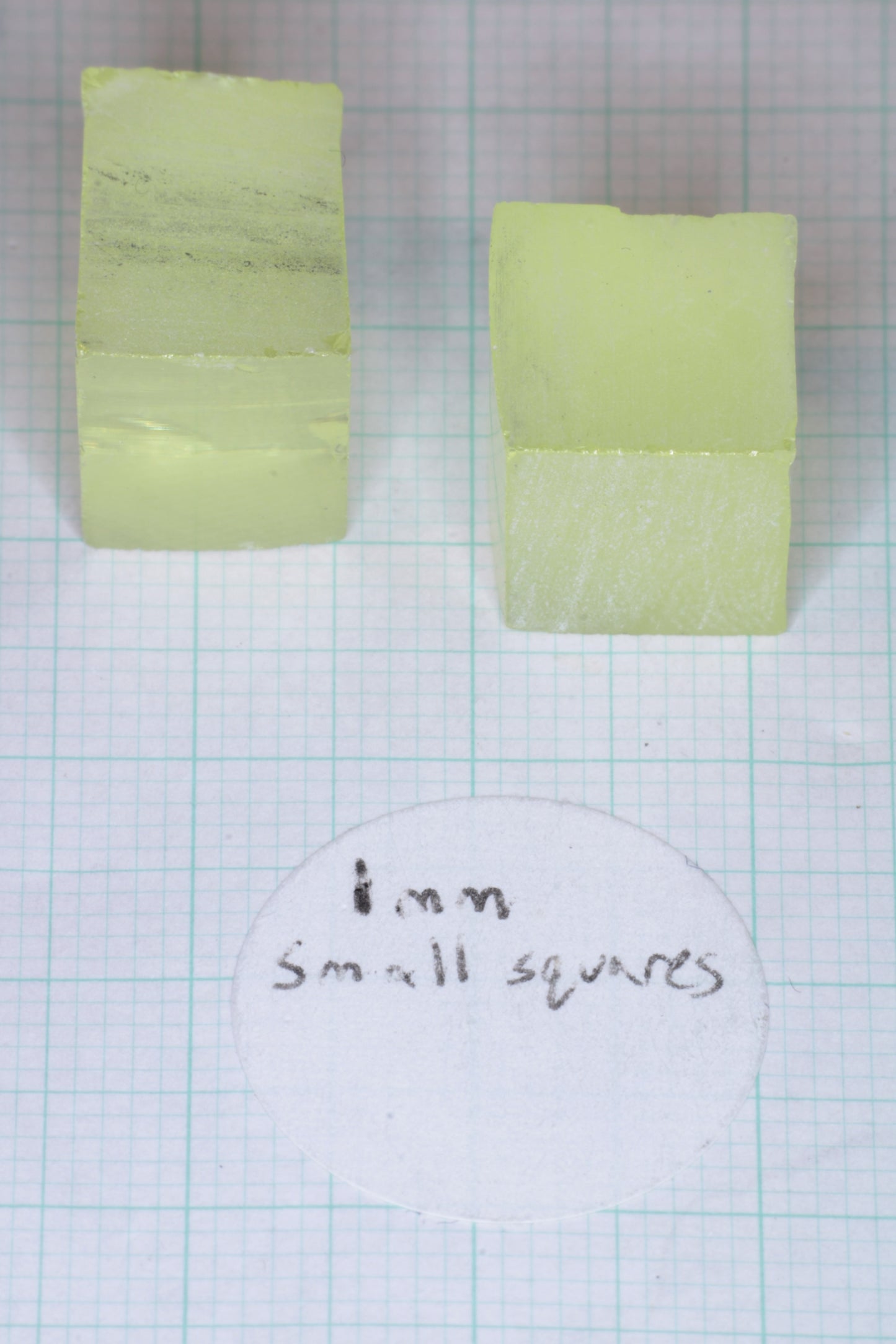 Ghost Garnet aka Pr:LuAG Lumogarnet Facet Rough Green with Orange Glow