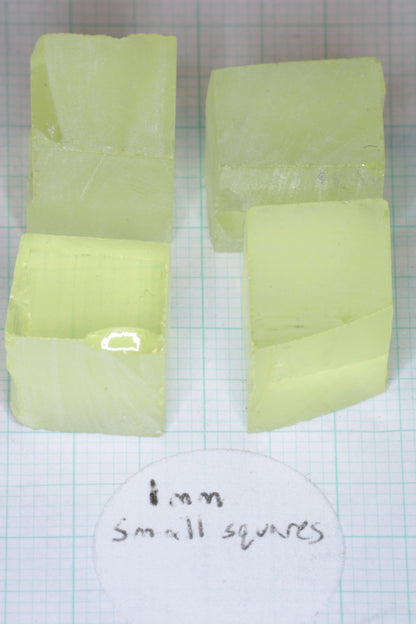 Ghost Garnet aka Pr:LuAG Lumogarnet Facet Rough Green with Orange Glow
