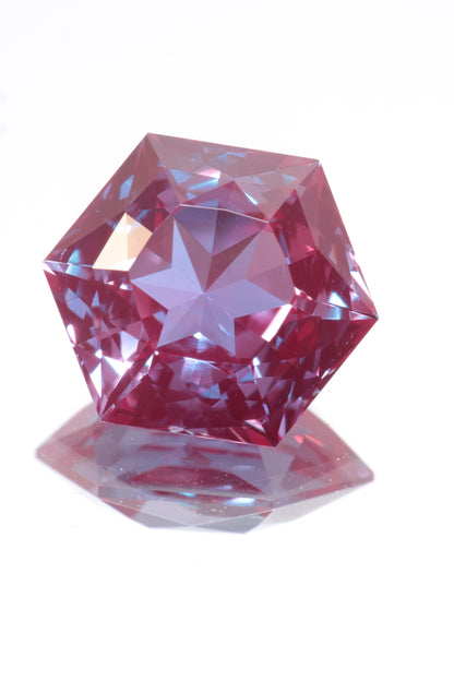 Laser Alexandrite Faceted Stones Lab Created, Red Glow Alexandrite