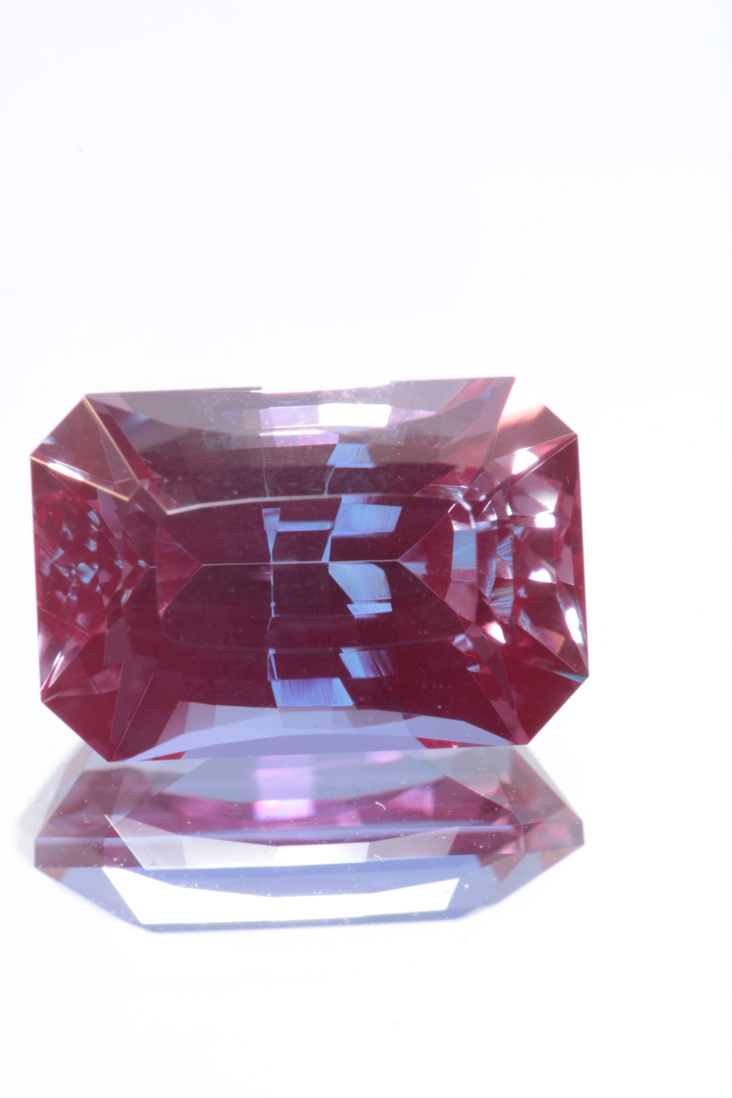 Laser Alexandrite Faceted Stones Lab Created, Red Glow Alexandrite