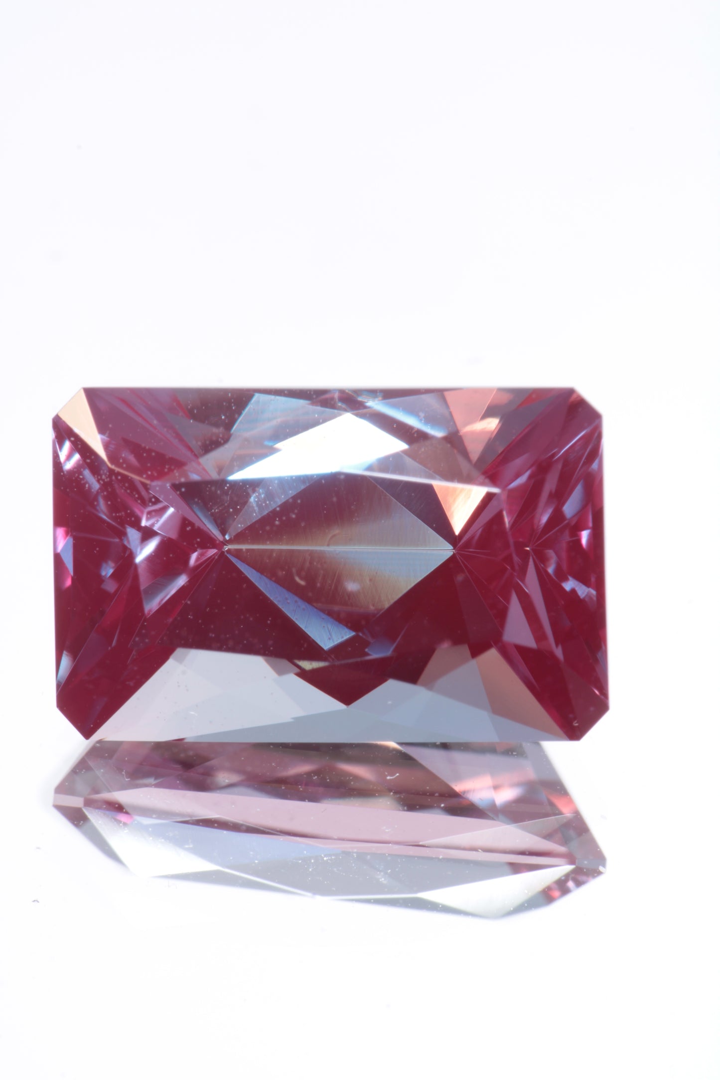 Laser Alexandrite Faceted Stones Lab Created, Red Glow Alexandrite