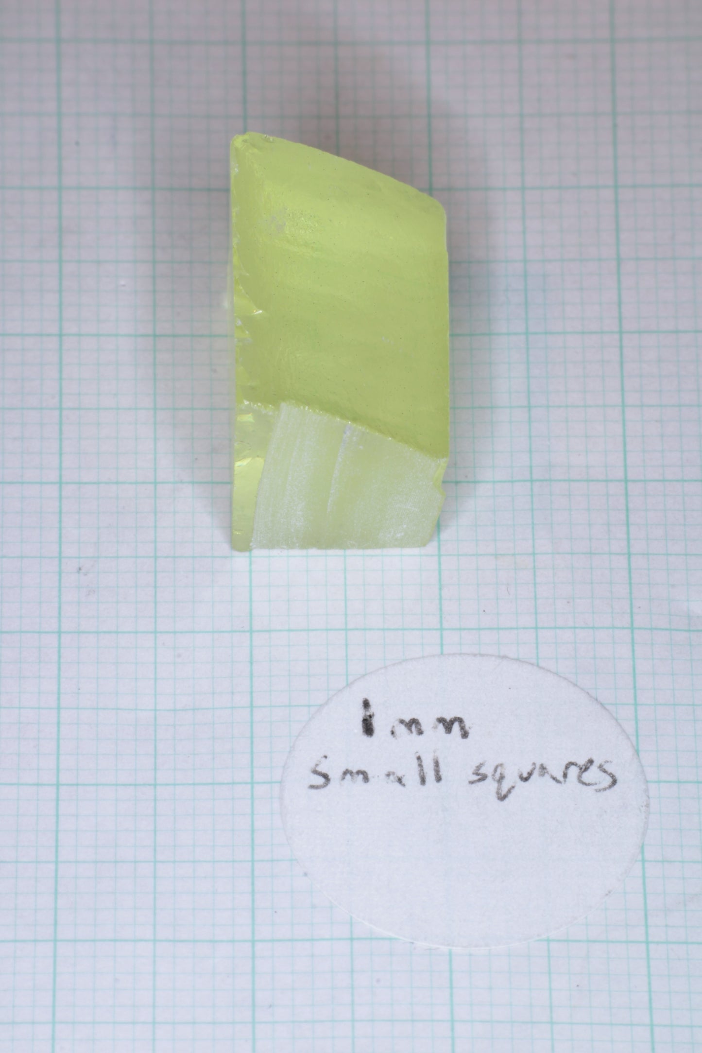 Ghost Garnet aka Pr:LuAG Lumogarnet Facet Rough Green with Orange Glow