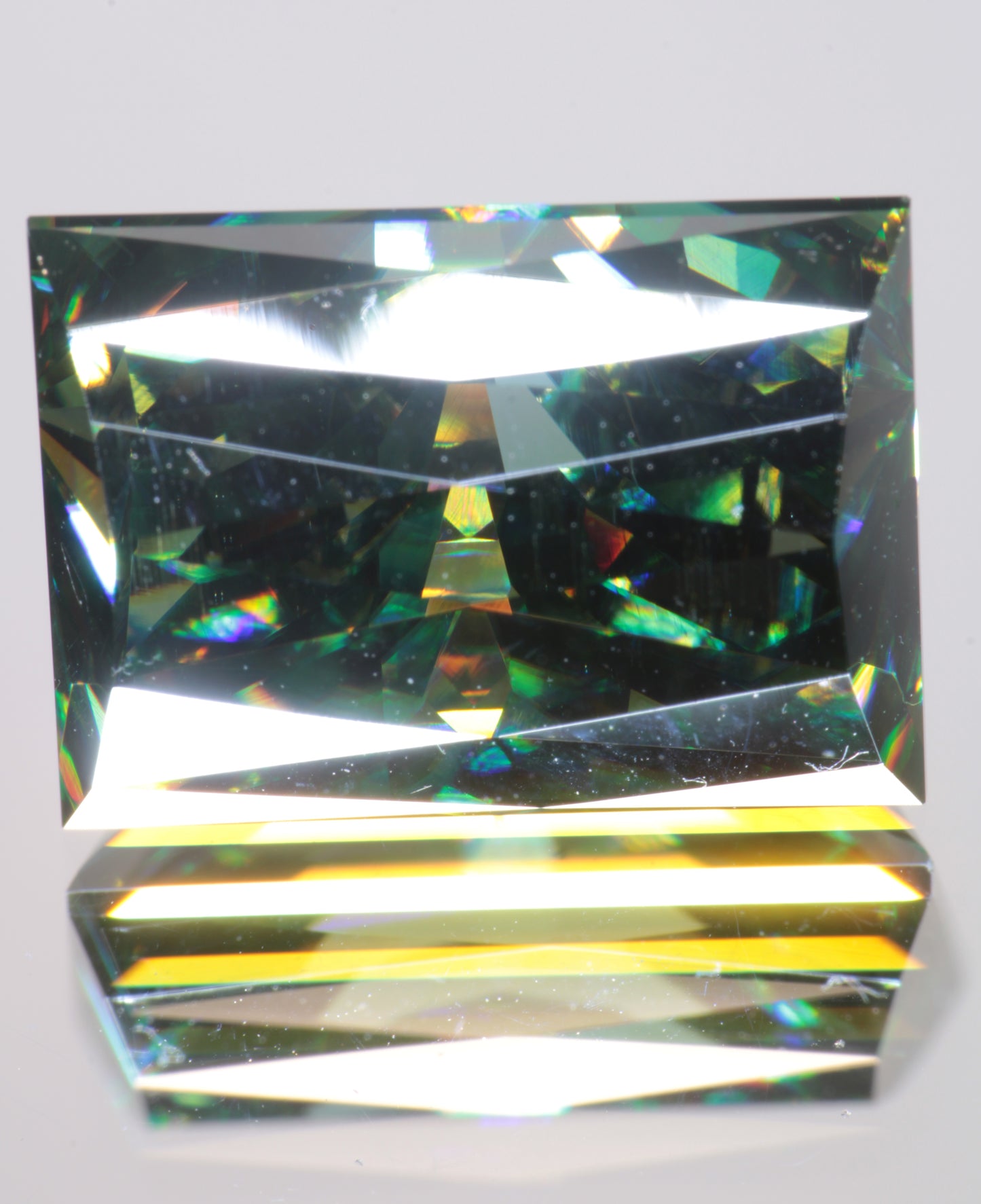 Dichroic Moissanite, Loose Yellow and Blue Faceted Gemstones