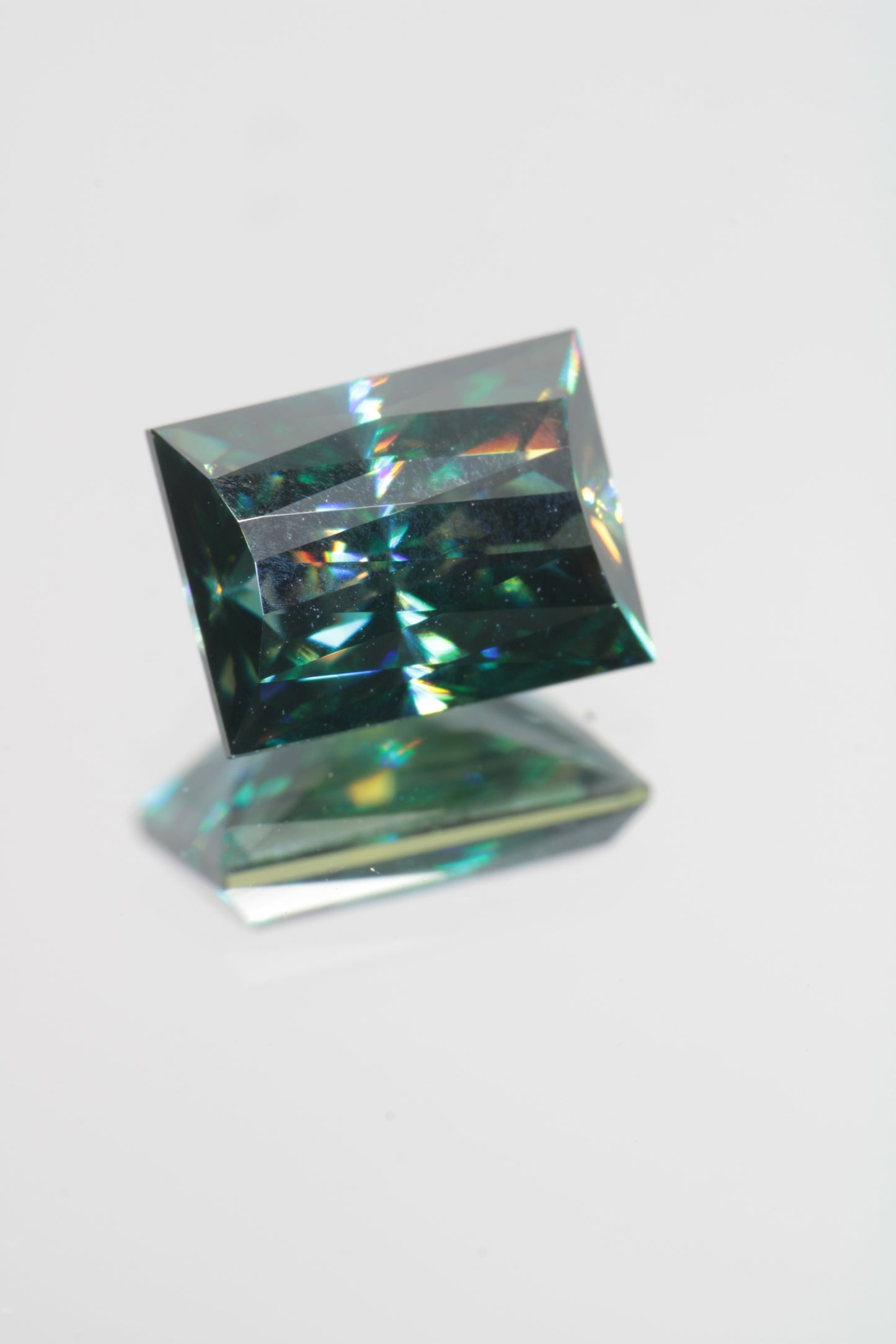 Dichroic Moissanite, Loose Yellow and Blue Faceted Gemstones