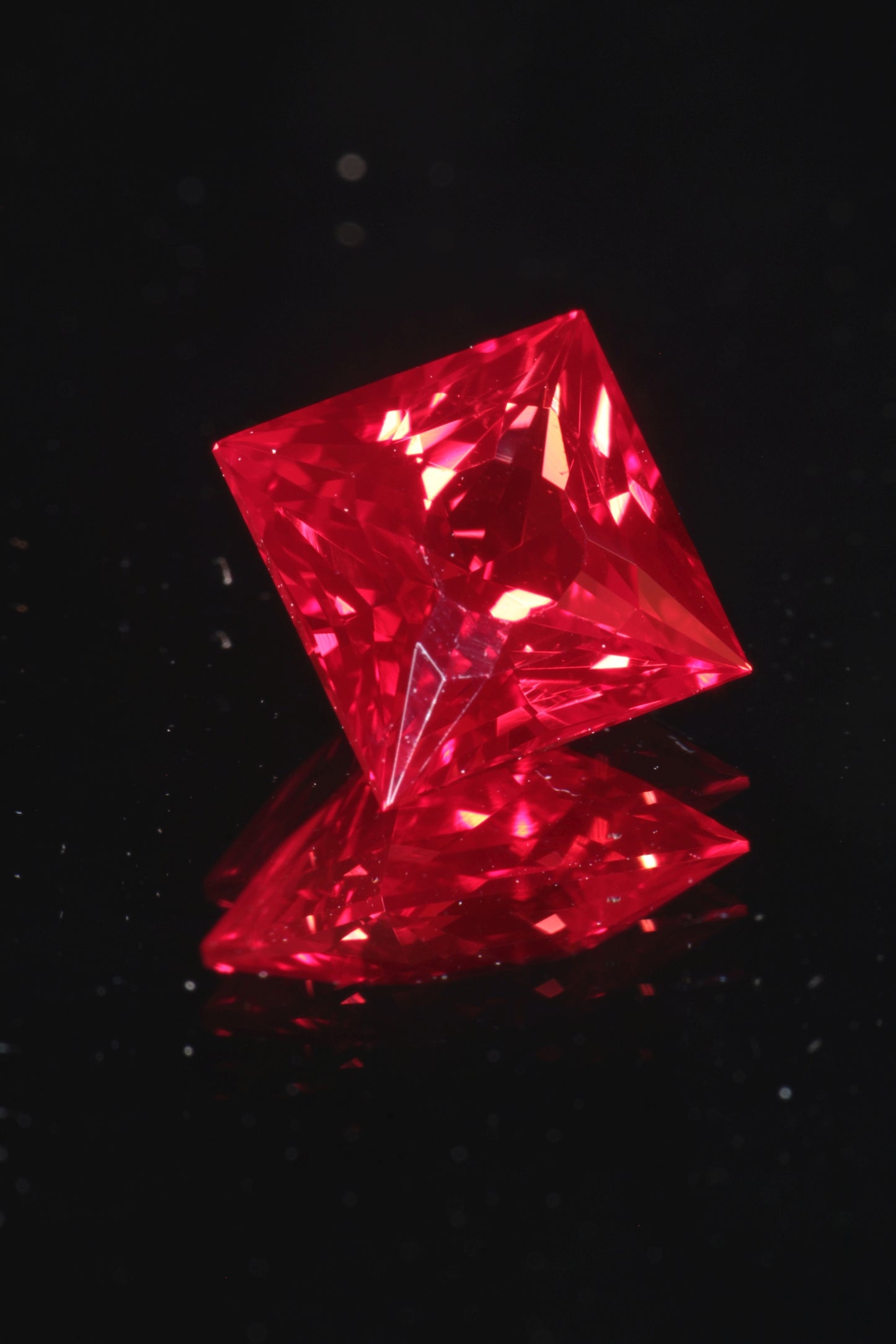 Blood Red Ruby Loose Faceted Stones Czochralski Pulled Crystal