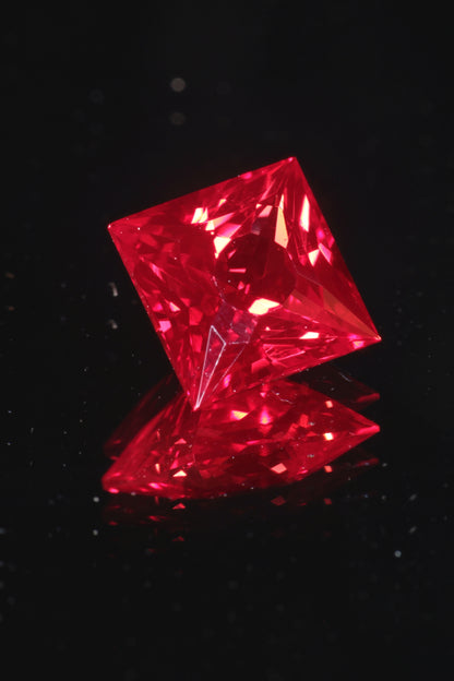 Blood Red Ruby Loose Faceted Stones Czochralski Pulled Crystal