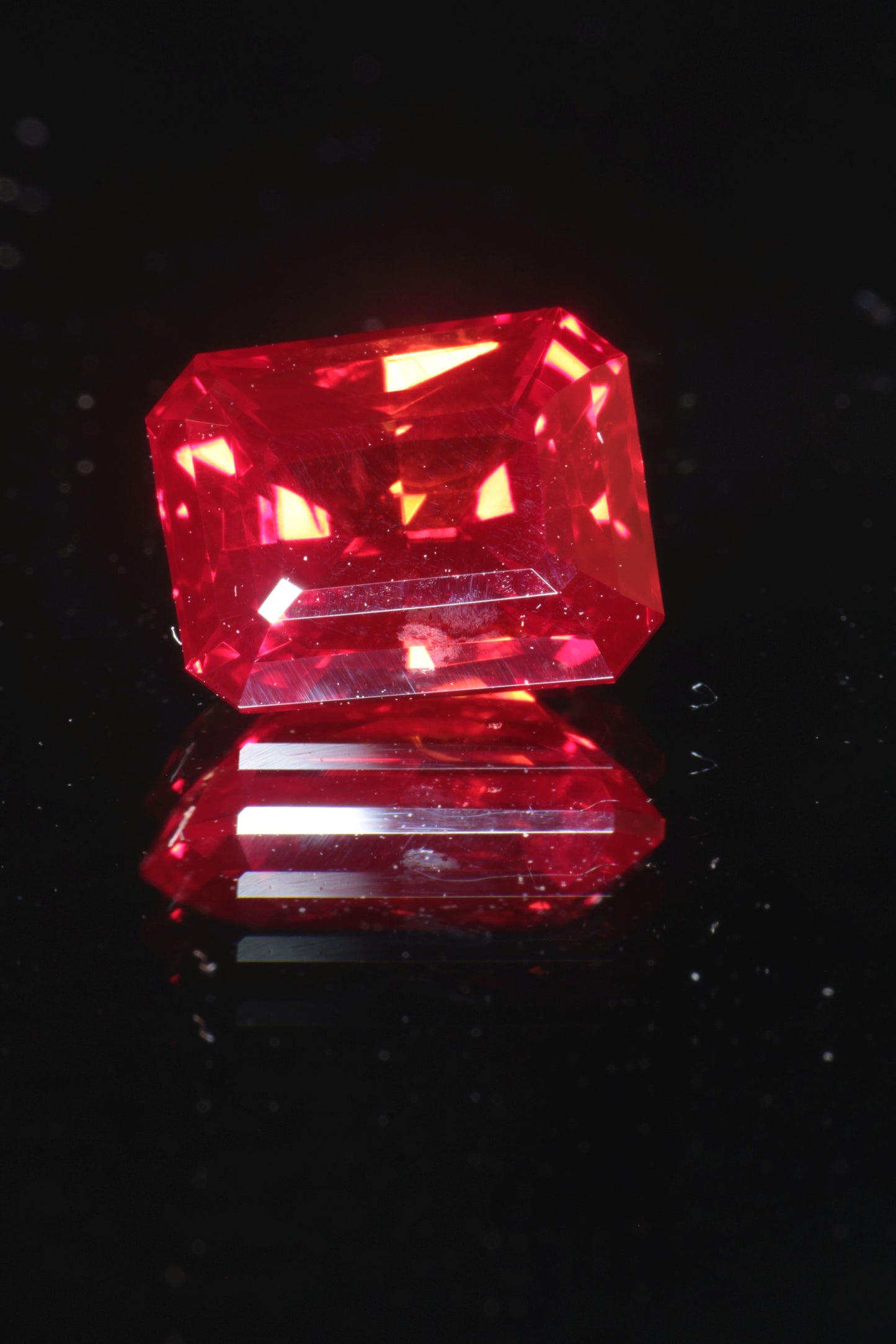 Blood Red Ruby Loose Faceted Stones Czochralski Pulled Crystal