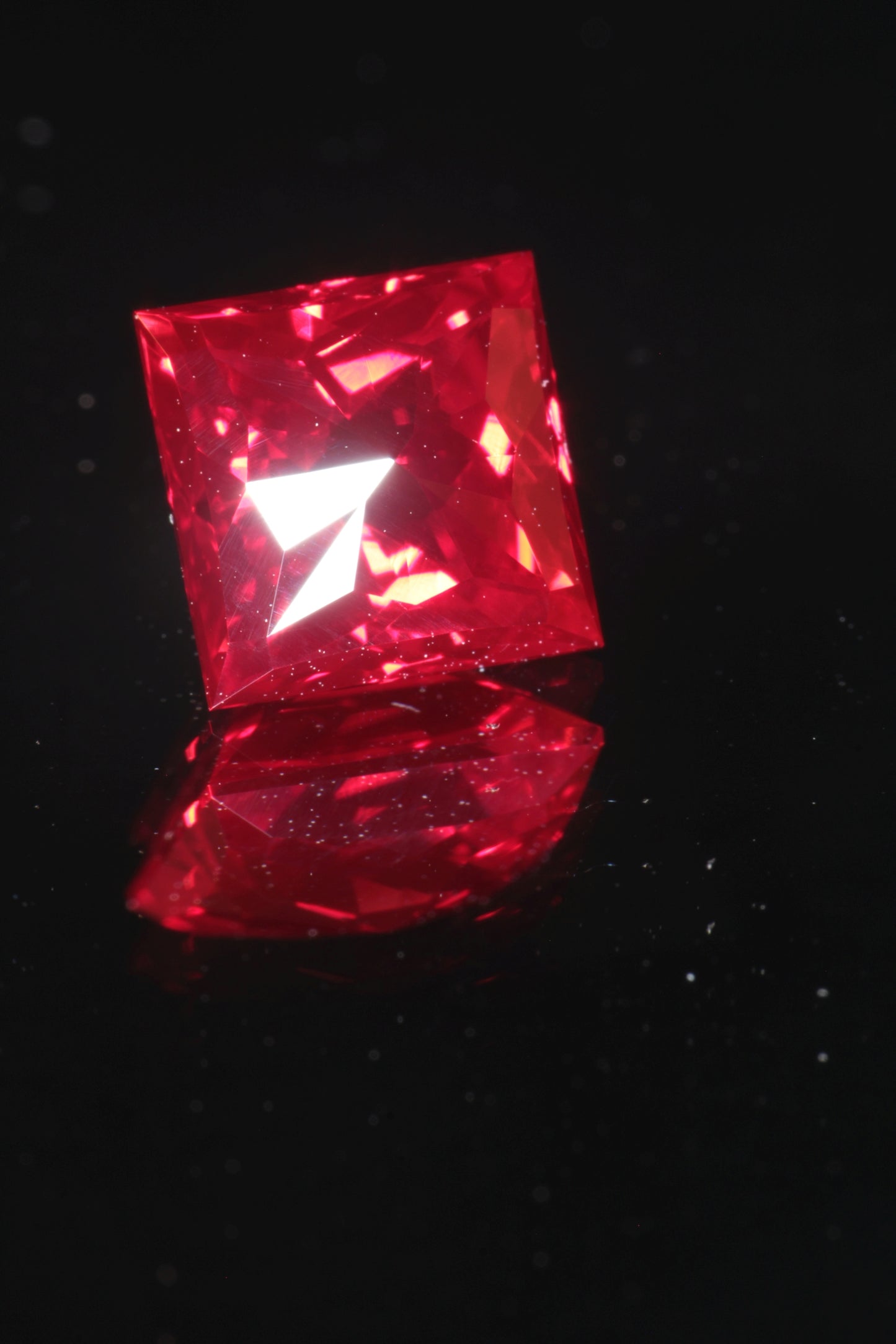 Blood Red Ruby Loose Faceted Stones Czochralski Pulled Crystal
