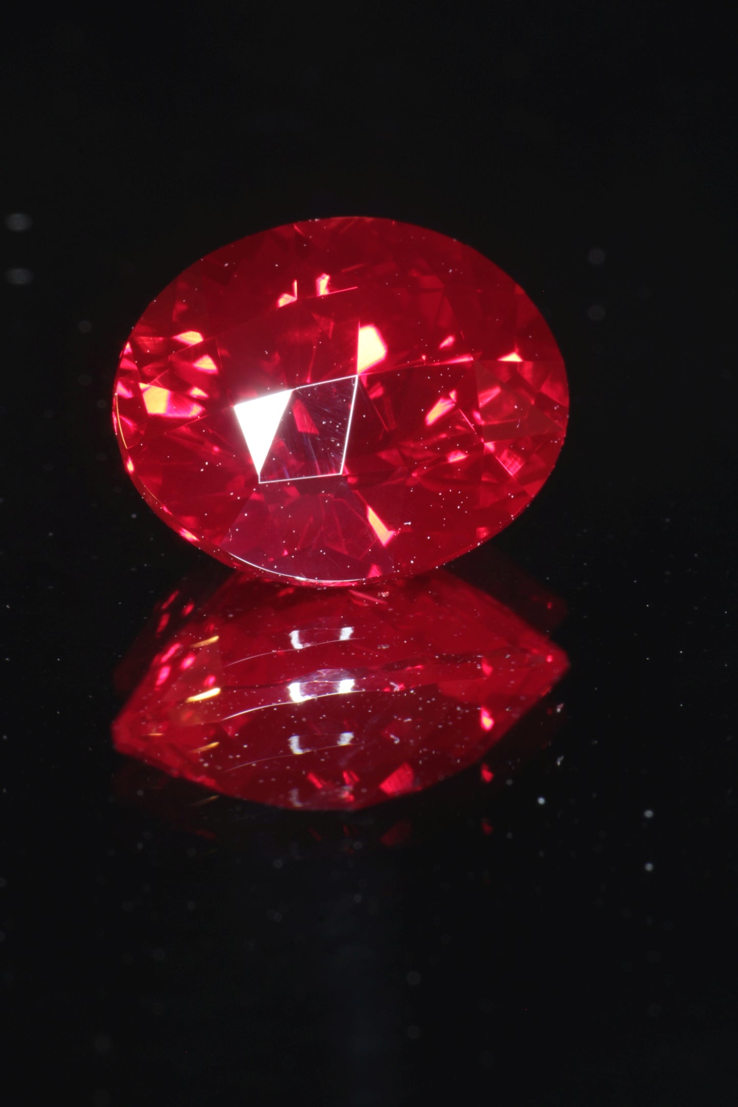 Blood Red Ruby Loose Faceted Stones Czochralski Pulled Crystal