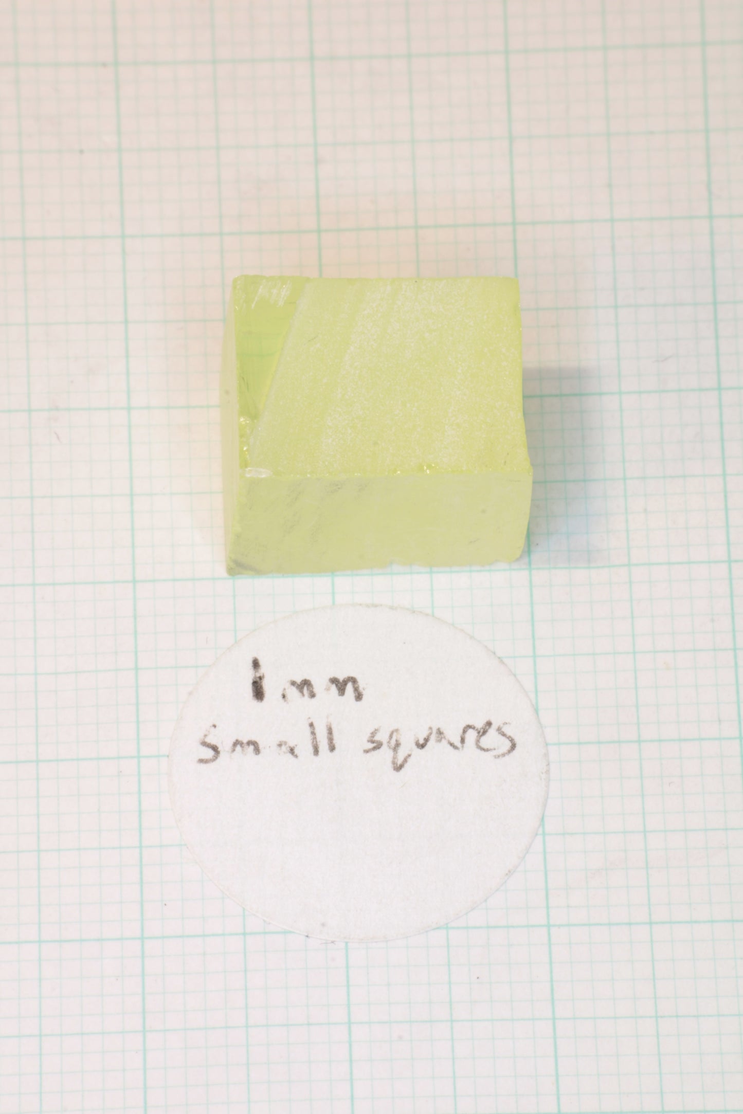 Ghost Garnet aka Pr:LuAG Lumogarnet Facet Rough Green with Orange Glow