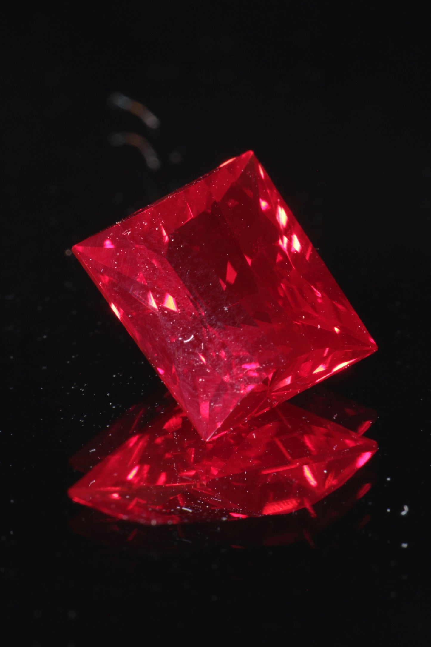 Blood Red Ruby Loose Faceted Stones Czochralski Pulled Crystal
