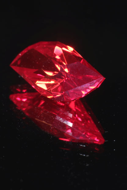Blood Red Ruby Loose Faceted Stones Czochralski Pulled Crystal