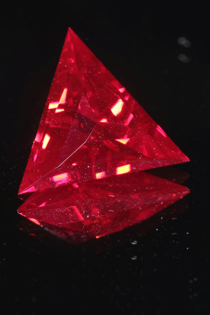 Blood Red Ruby Loose Faceted Stones Czochralski Pulled Crystal