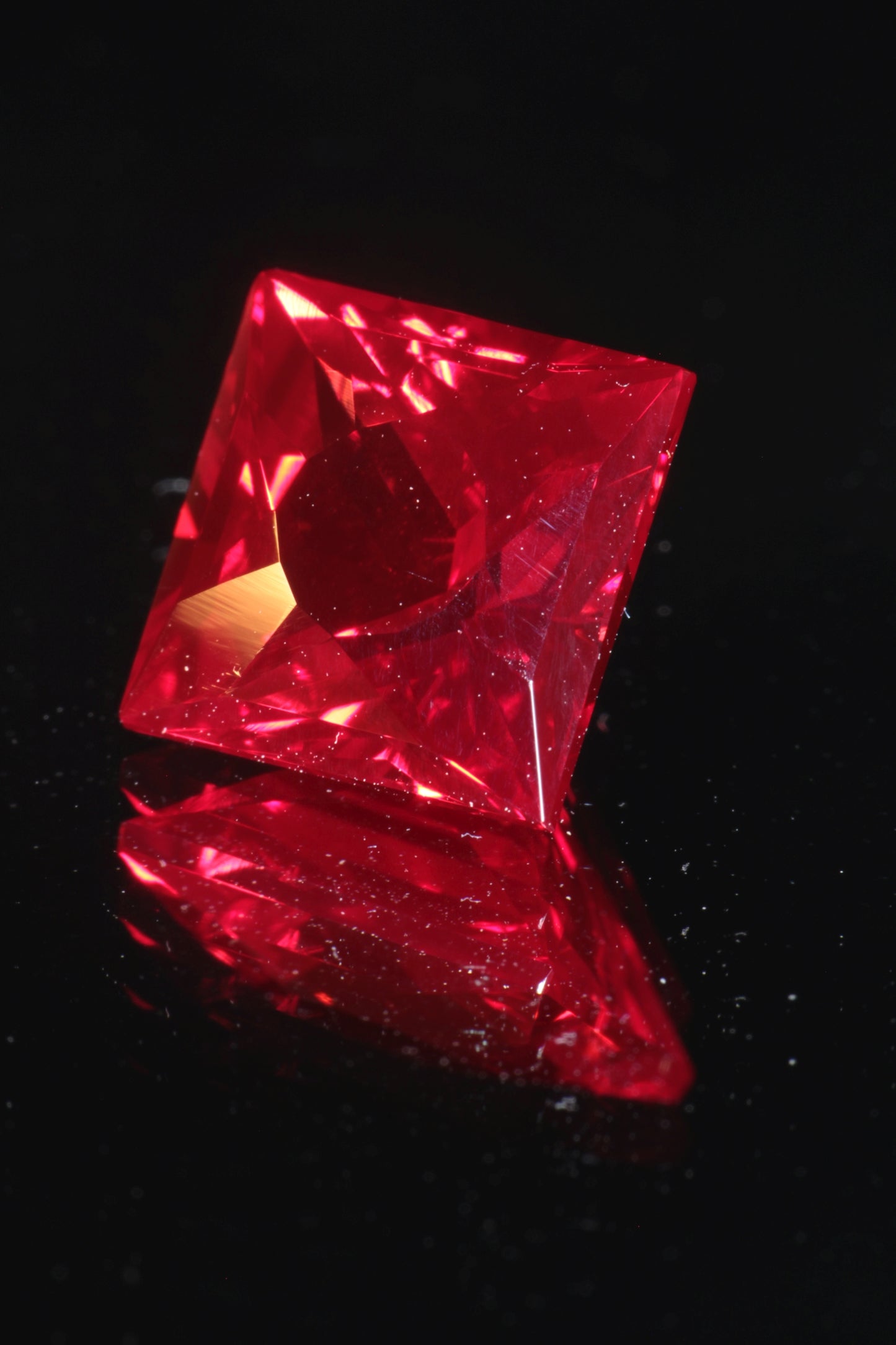 Blood Red Ruby Loose Faceted Stones Czochralski Pulled Crystal