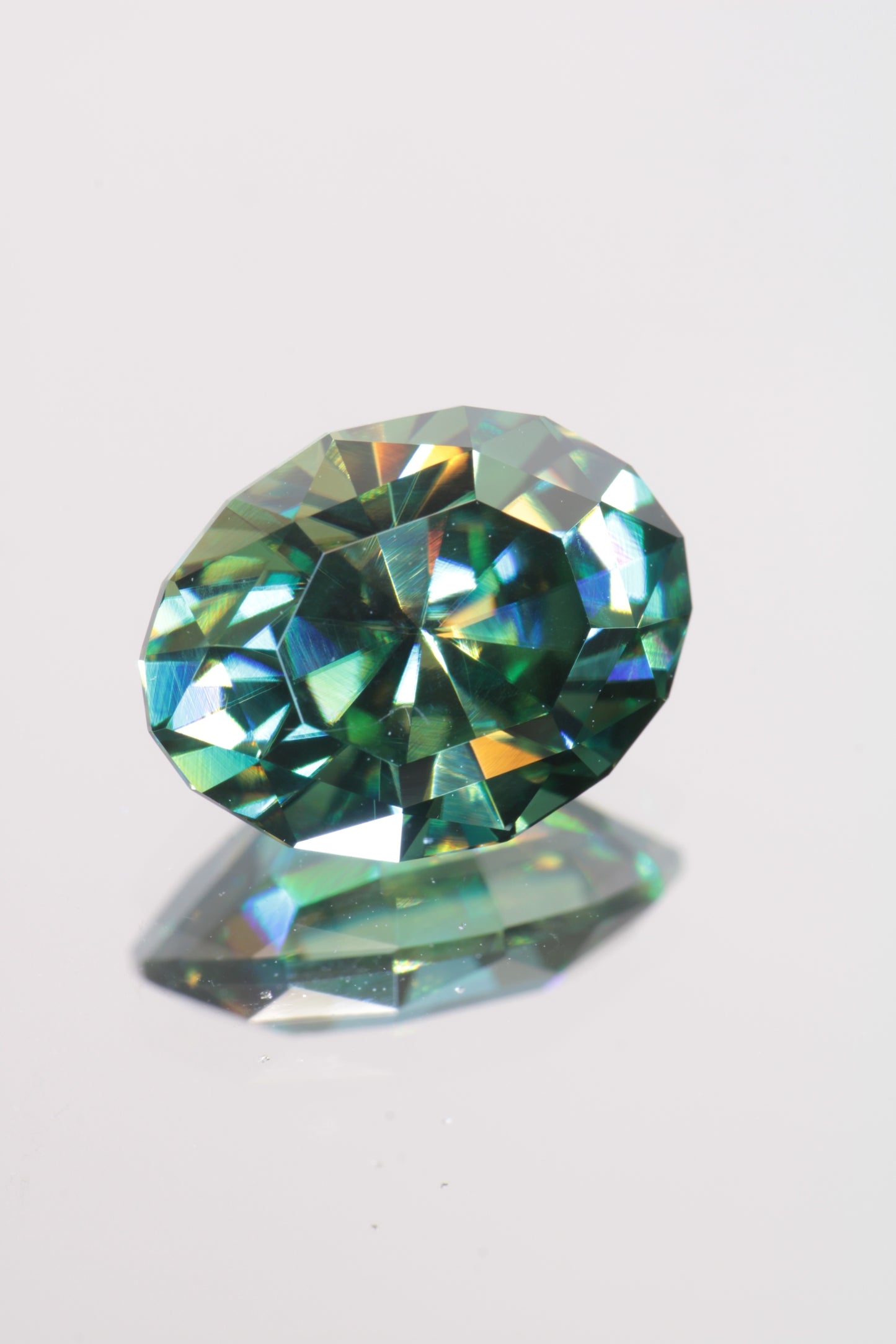 Dichroic Moissanite, Loose Yellow and Blue Faceted Gemstones