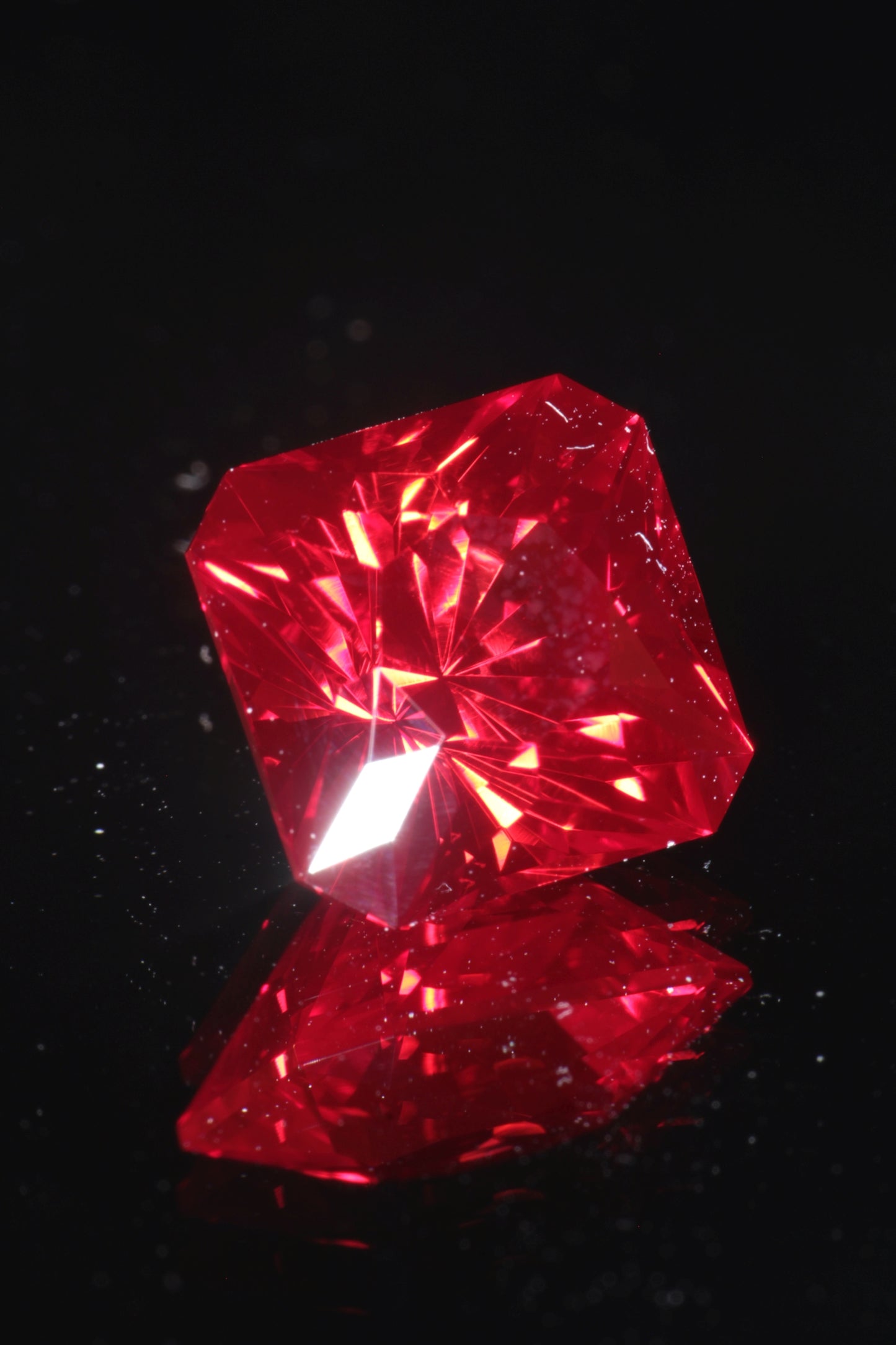 Blood Red Ruby Loose Faceted Stones Czochralski Pulled Crystal