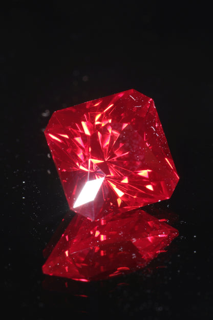 Blood Red Ruby Loose Faceted Stones Czochralski Pulled Crystal