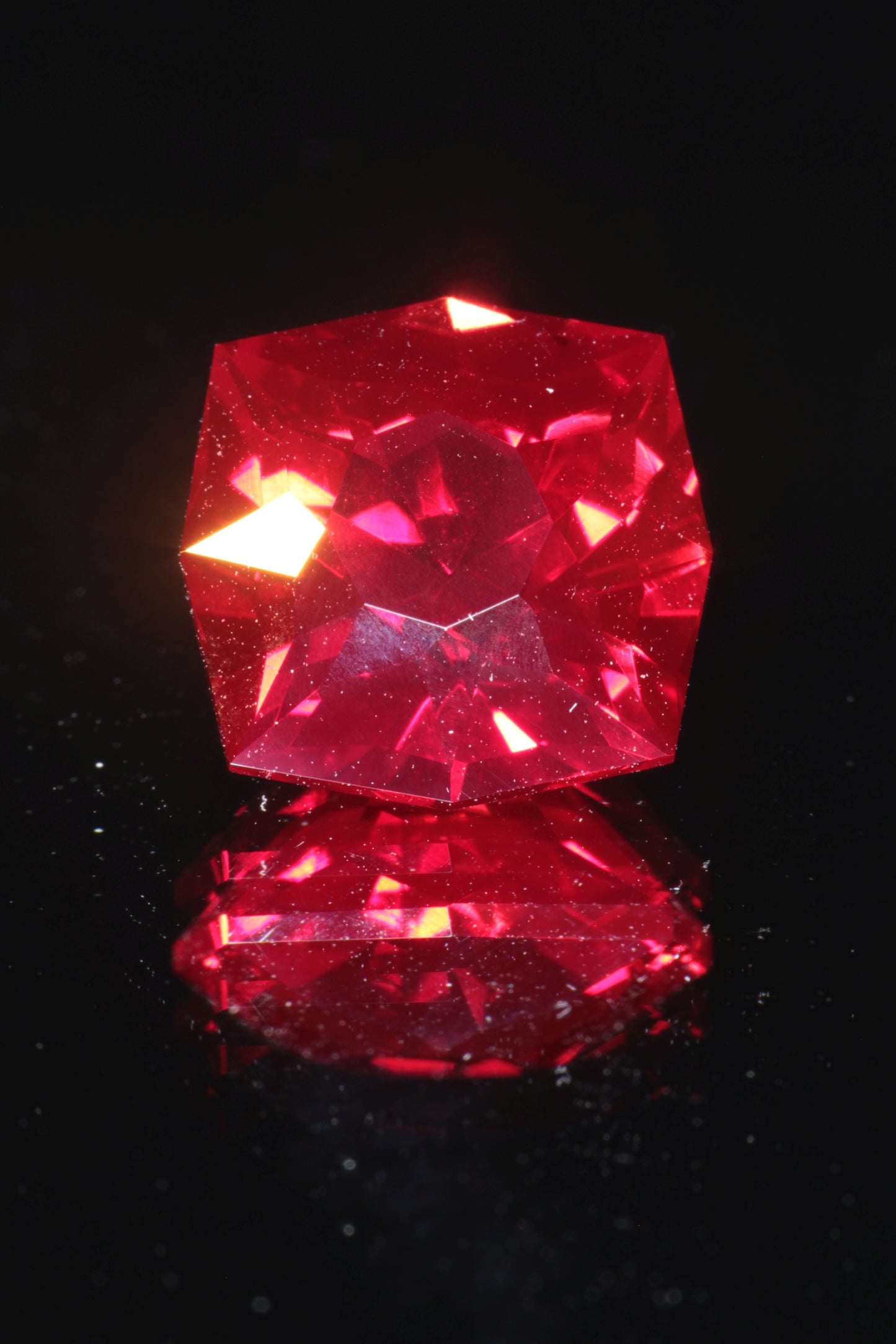 Blood Red Ruby Loose Faceted Stones Czochralski Pulled Crystal