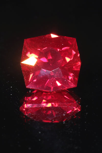 Blood Red Ruby Loose Faceted Stones Czochralski Pulled Crystal