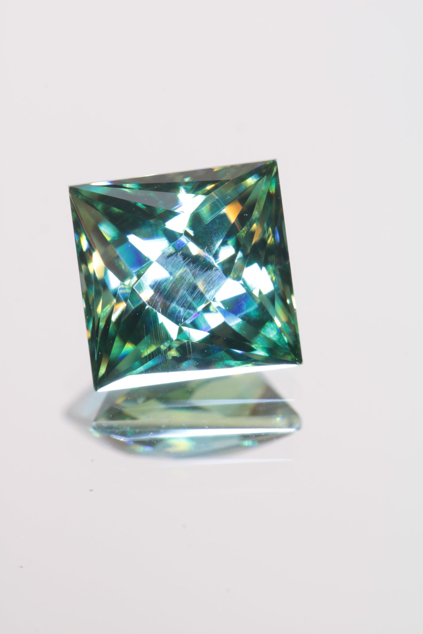 Dichroic Moissanite, Loose Yellow and Blue Faceted Gemstones