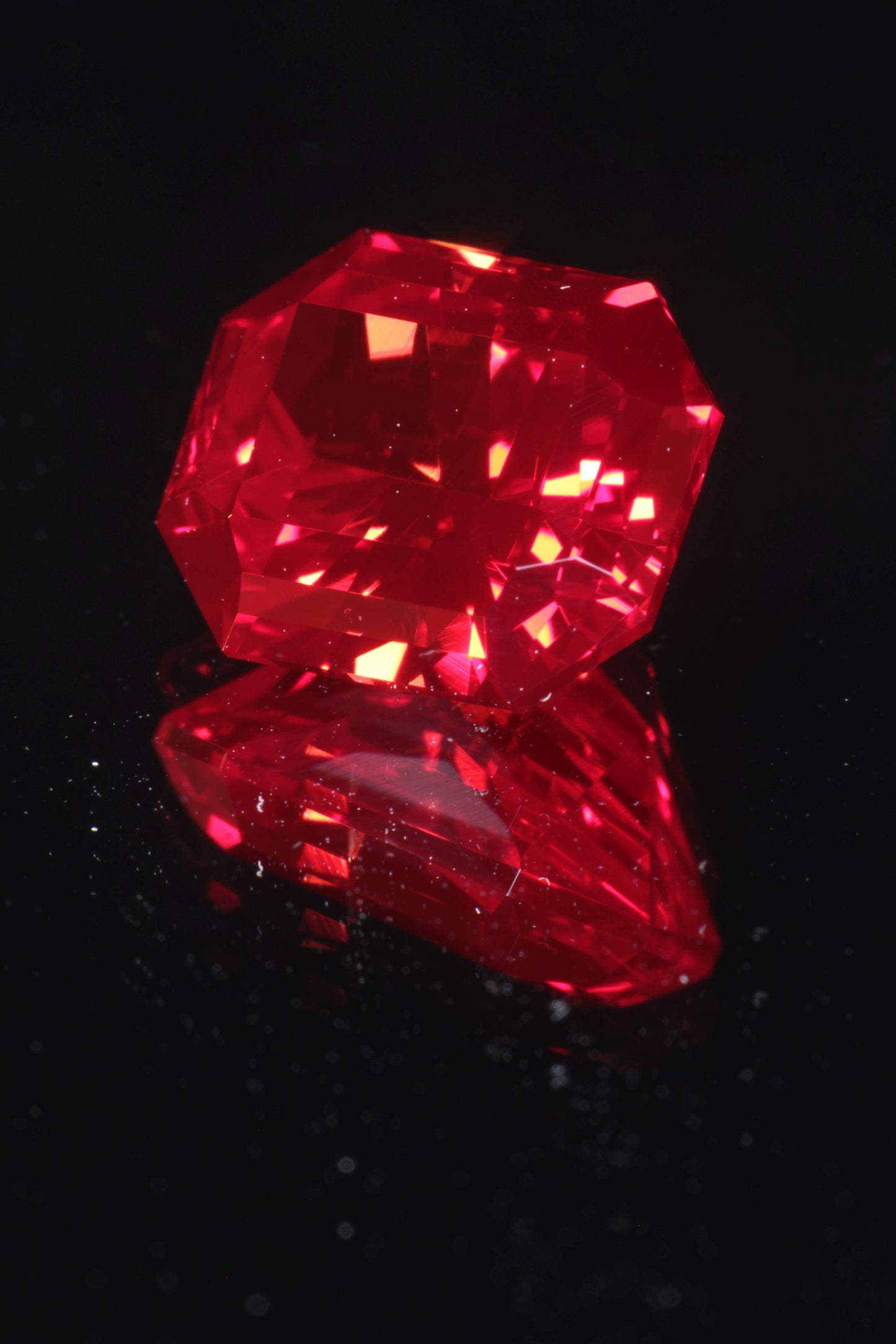 Blood Red Ruby Loose Faceted Stones Czochralski Pulled Crystal