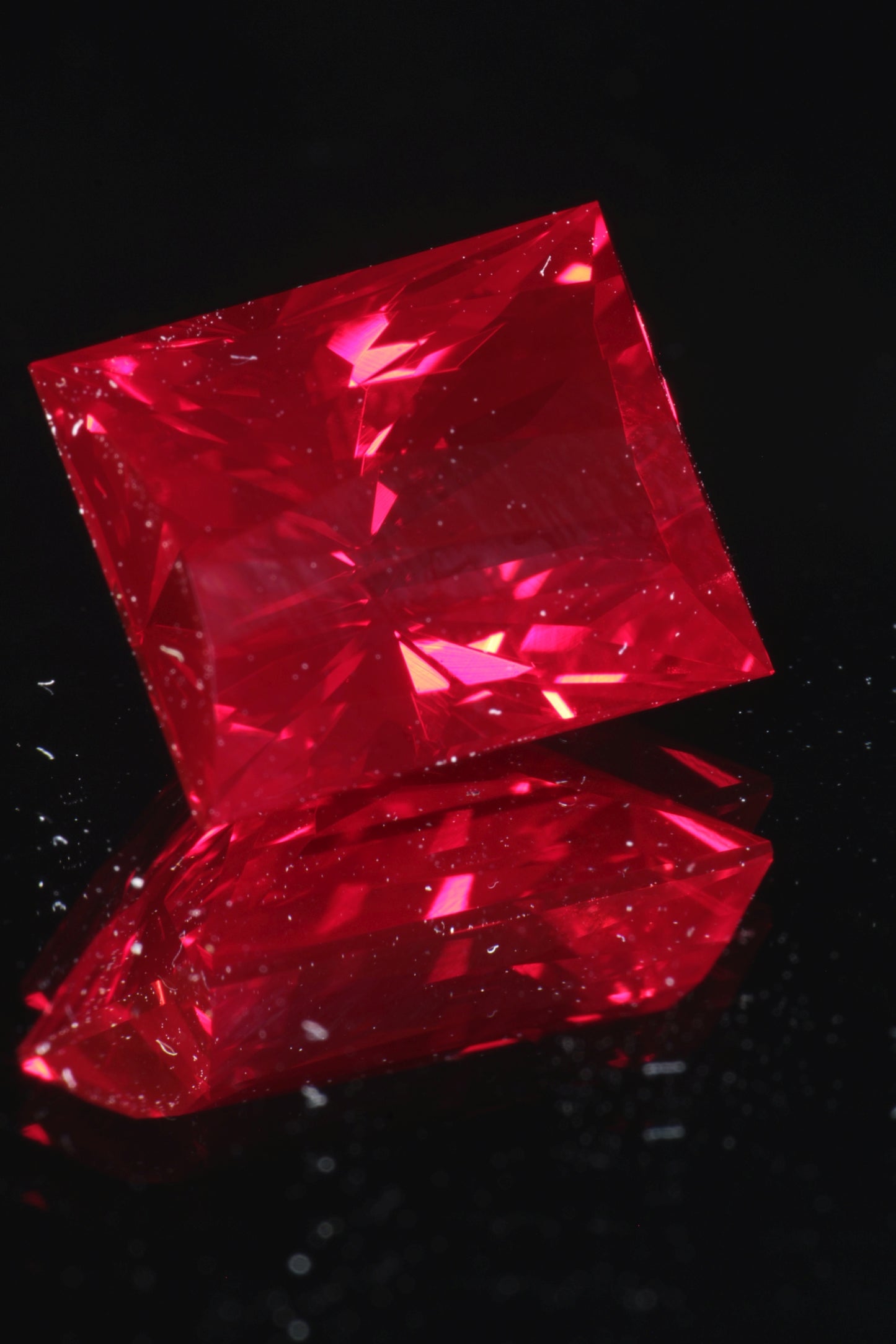 Blood Red Ruby Loose Faceted Stones Czochralski Pulled Crystal