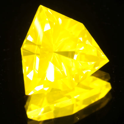 Super Cerium YAG 'Triforce' Cut Hyperfluorescent Lab Garnet