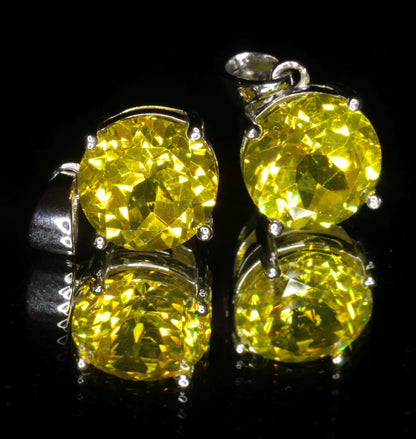 Golden Laser Garnet Jewelry, Earrings Pendants and Rings Ce Nd YAG