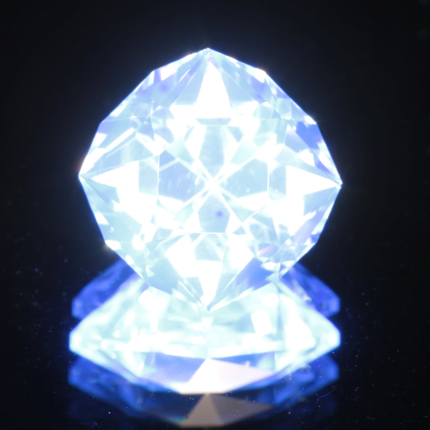 LYSO Faceted Loose Gems Blue Fluorescent Scintillator