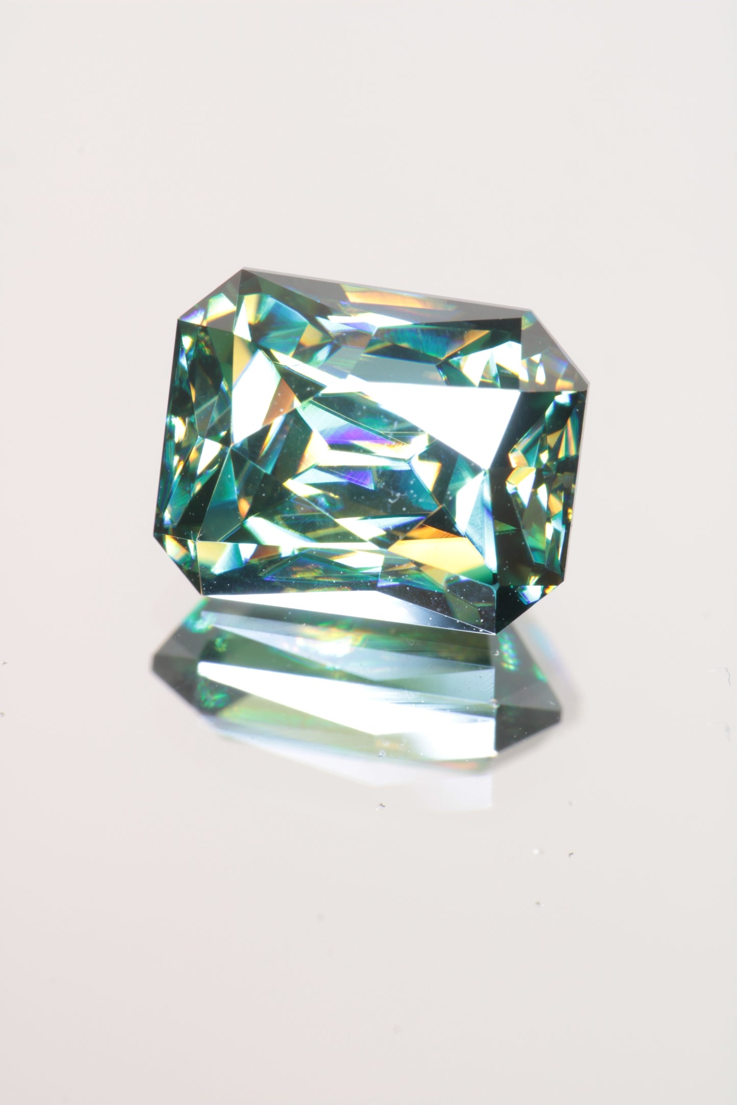Dichroic Moissanite, Loose Yellow and Blue Faceted Gemstones