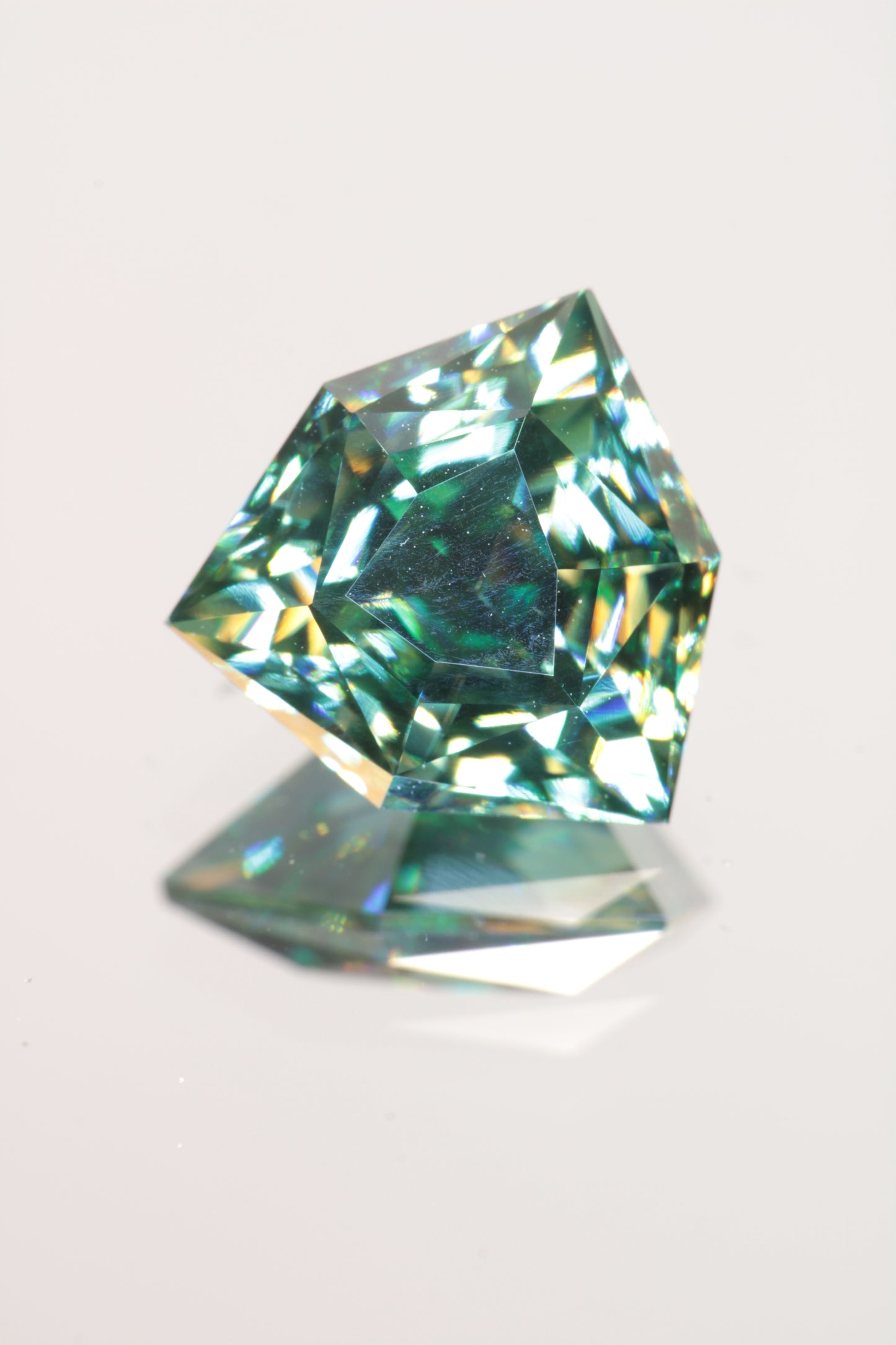 Dichroic Moissanite, Loose Yellow and Blue Faceted Gemstones