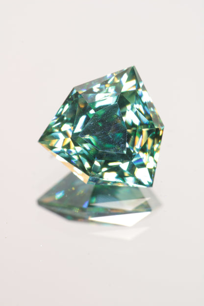 Dichroic Moissanite, Loose Yellow and Blue Faceted Gemstones