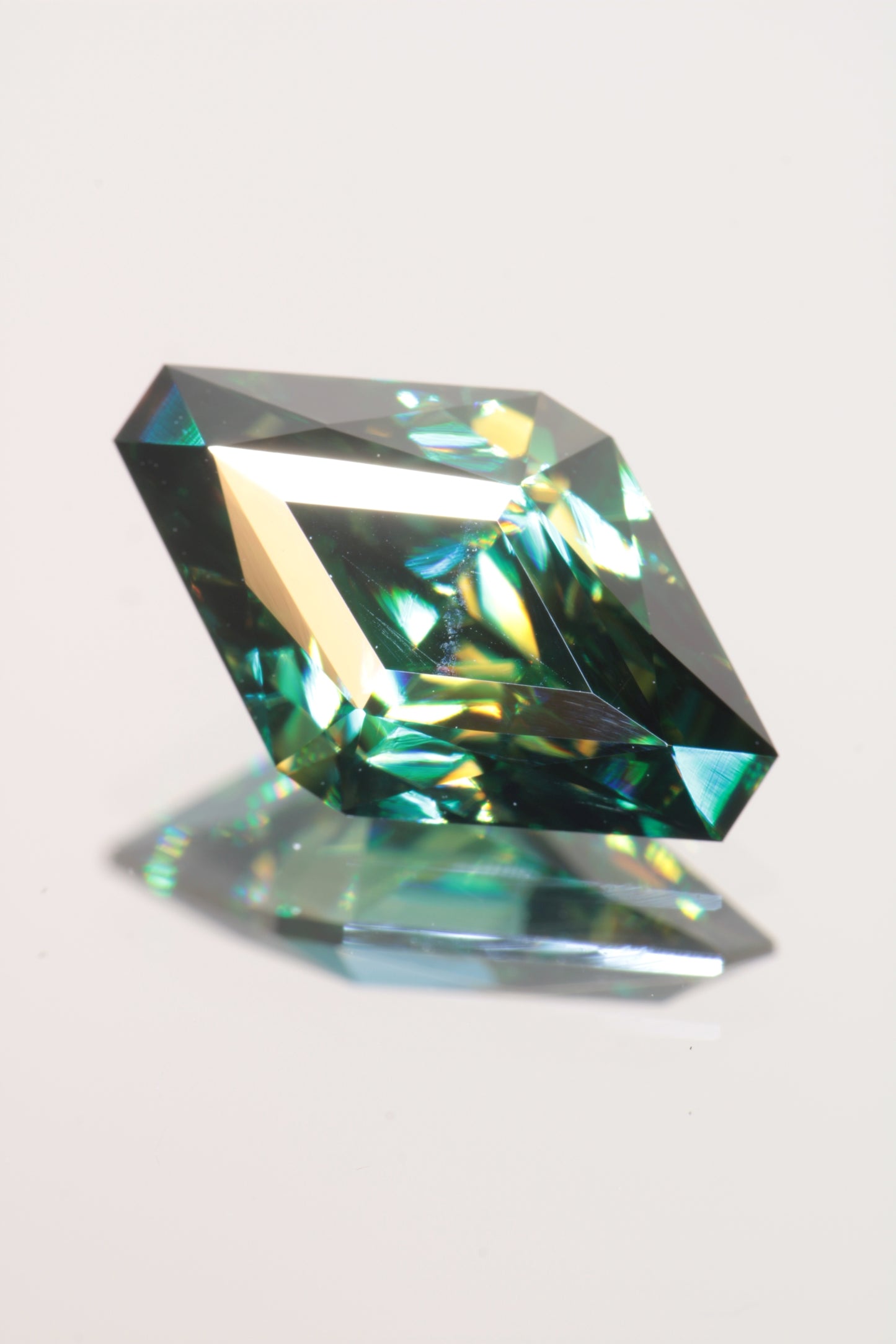 Dichroic Moissanite, Loose Yellow and Blue Faceted Gemstones
