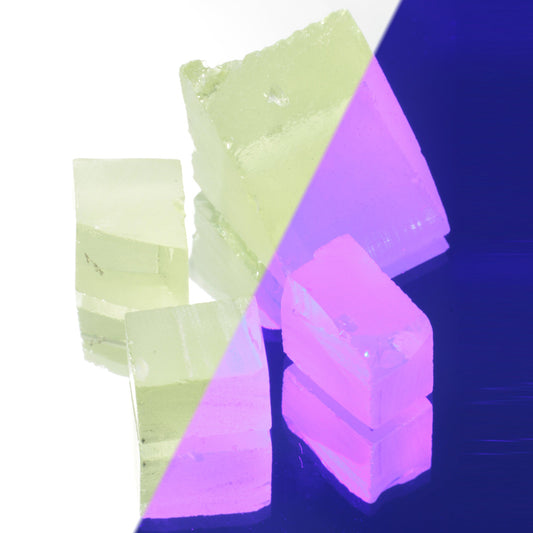 Ghost Garnet aka Pr:LuAG Lumogarnet Facet Rough Green with Orange Glow