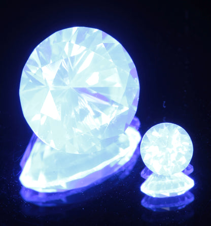 LSO Faceted Loose Gems Blue Fluorescent Glow in the Dark Scintillator