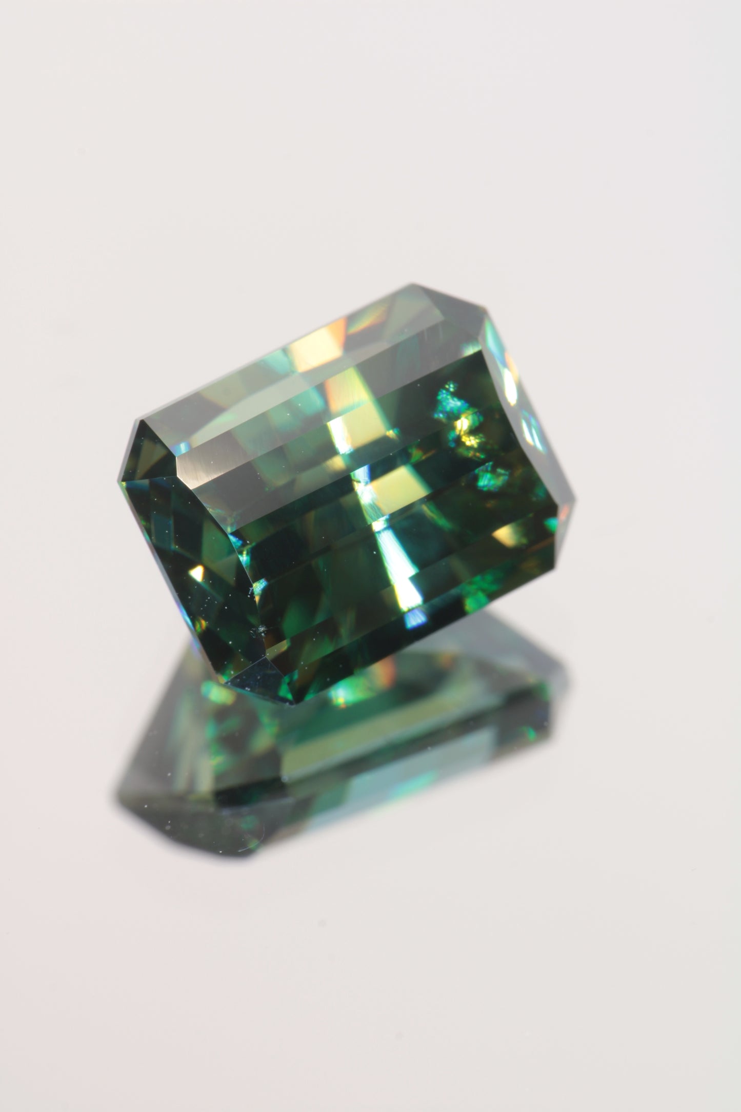 Dichroic Moissanite, Loose Yellow and Blue Faceted Gemstones