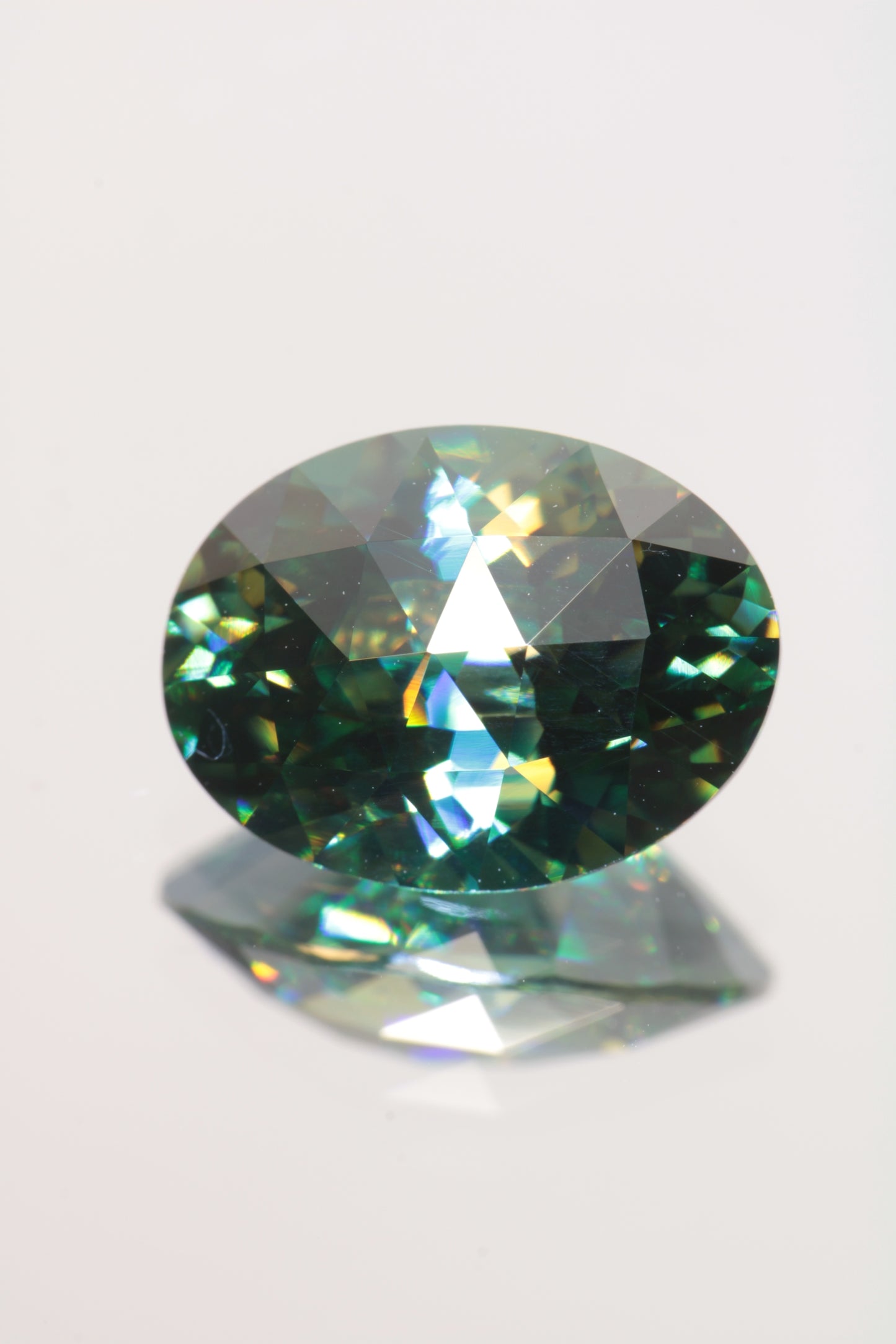 Dichroic Moissanite, Loose Yellow and Blue Faceted Gemstones