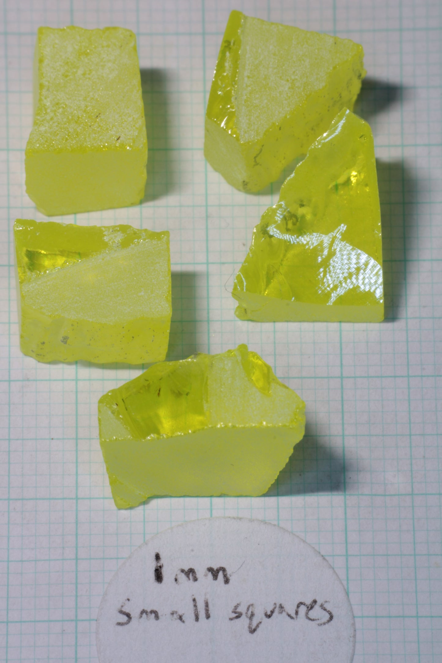 Glow in the Dark GAGG Lumogarnet Facet Rough "Long Glow"!!