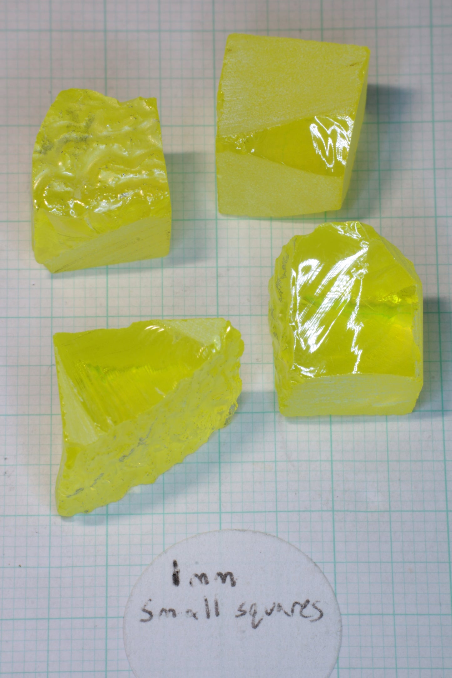 Glow in the Dark GAGG Lumogarnet Facet Rough "Long Glow"!!