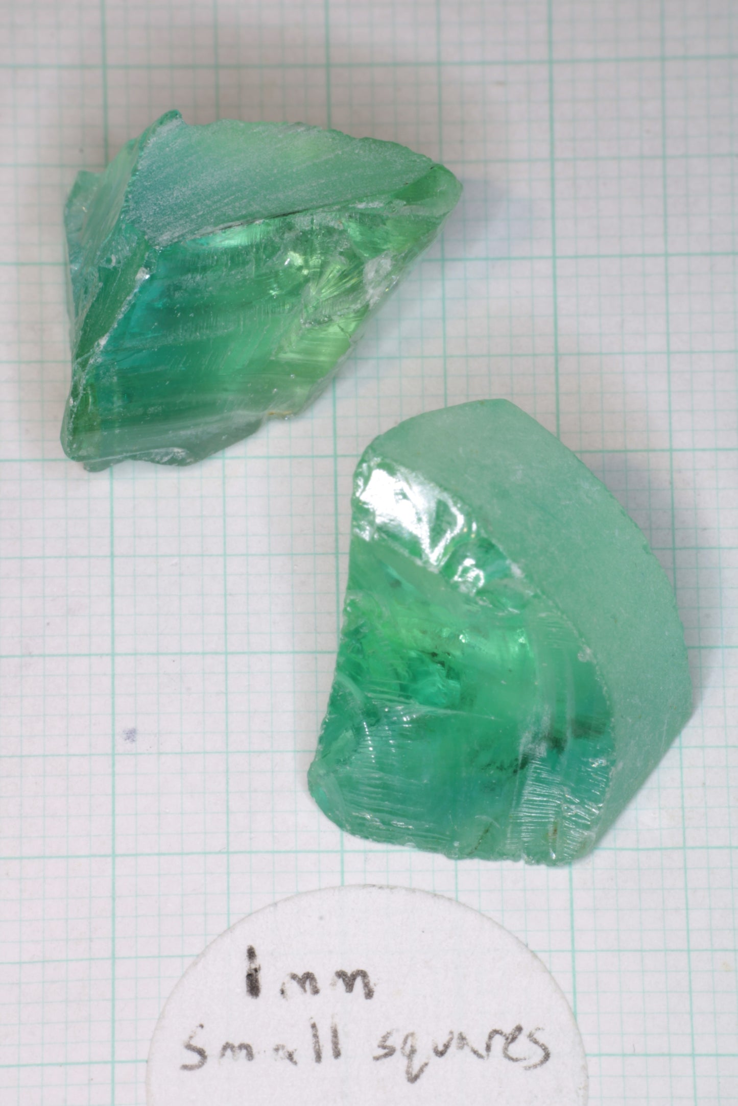 Green Lab Sapphire Rough, Cobalt Doped Sapphire