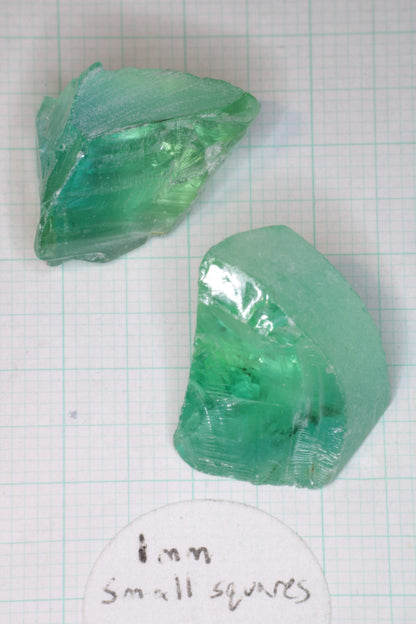 Green Lab Sapphire Rough, Cobalt Doped Sapphire