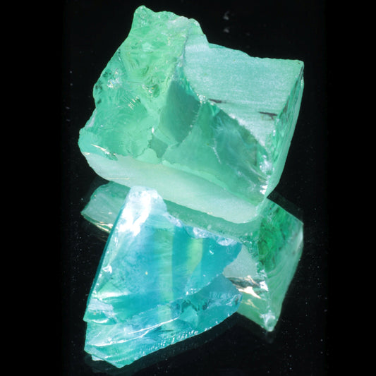 Green Lab Sapphire Rough, Cobalt Doped Sapphire