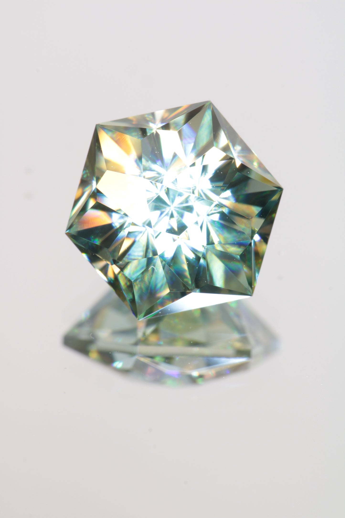 Dichroic Moissanite, Loose Yellow and Blue Faceted Gemstones