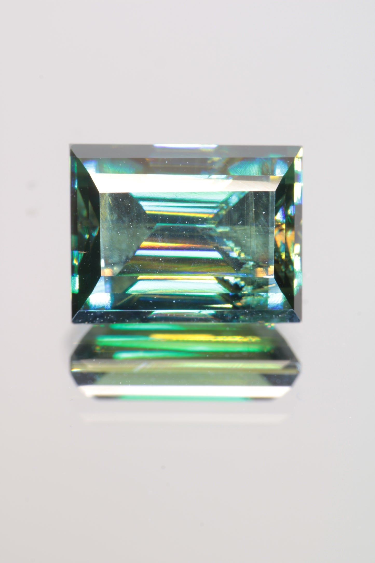 Dichroic Moissanite, Loose Yellow and Blue Faceted Gemstones